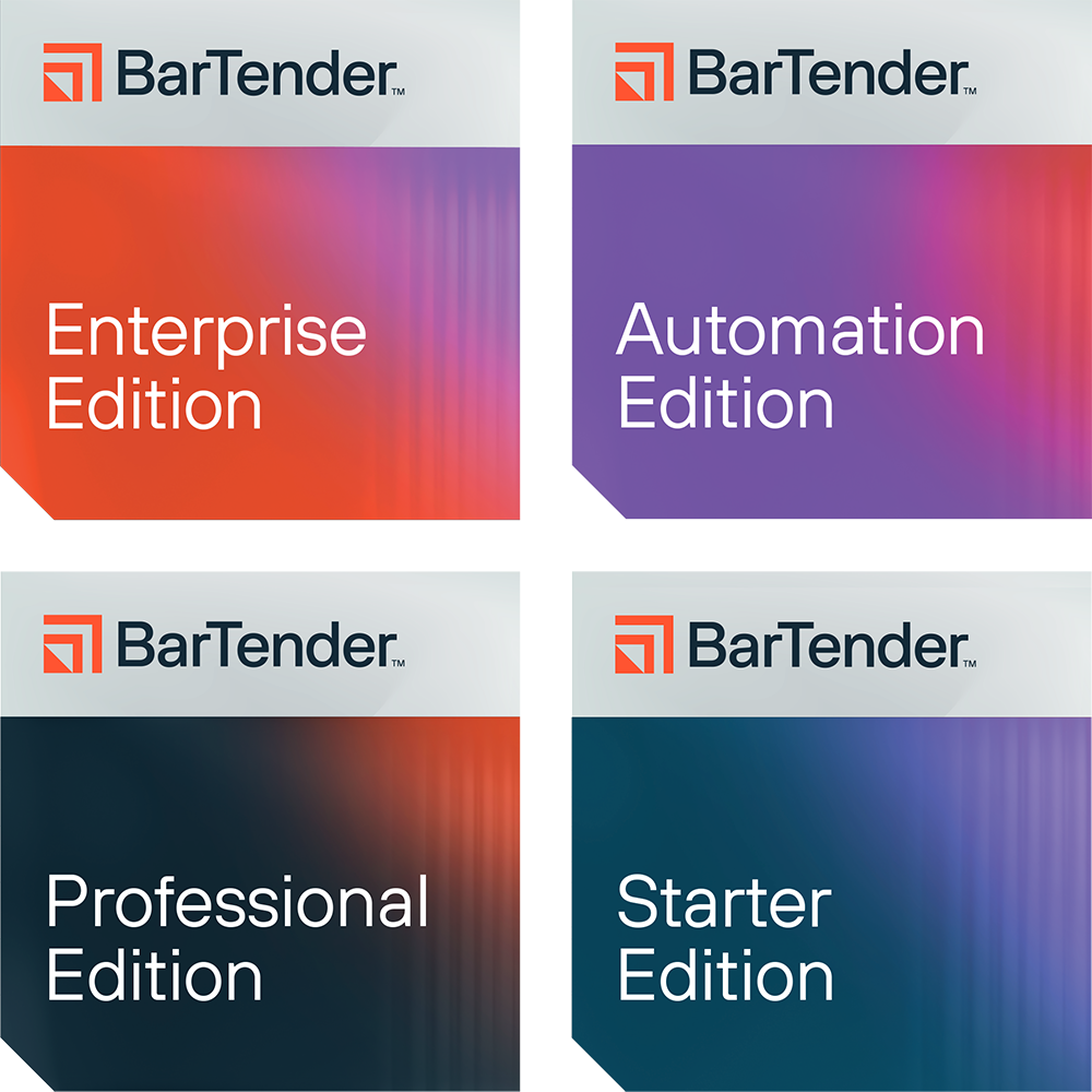 BarTender Editionen von Starter über Professional, Automation bis zu Enterprise